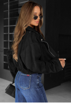 Krótka zamszowa Jacke bomberka Maple Story Schwarz