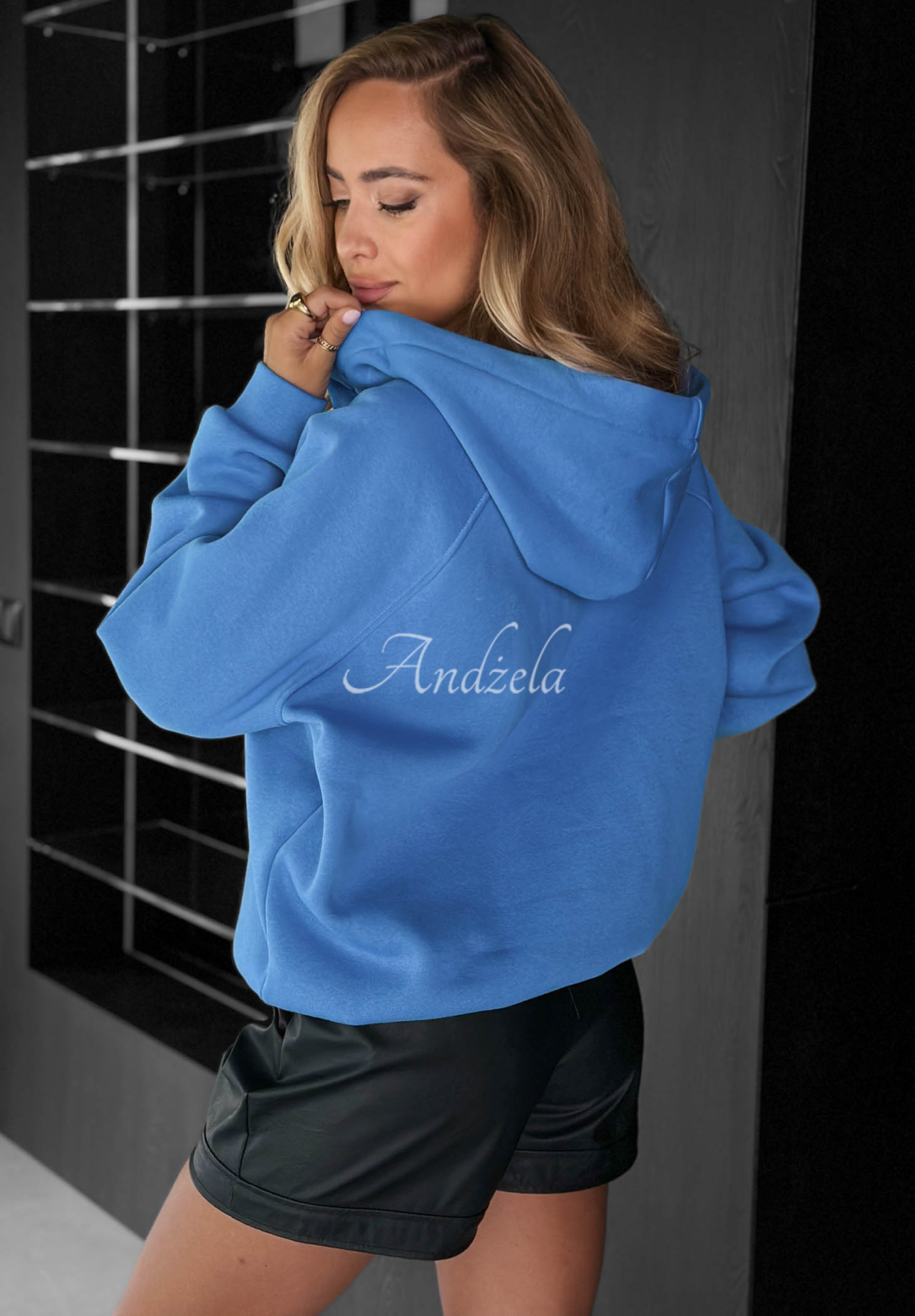 Sweatshirt mit Kapuze aus Baumwolle New Energy Kobaltblau