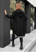 Długa Sweatshirt oversize z kapturem Cozy Hour Schwarz
