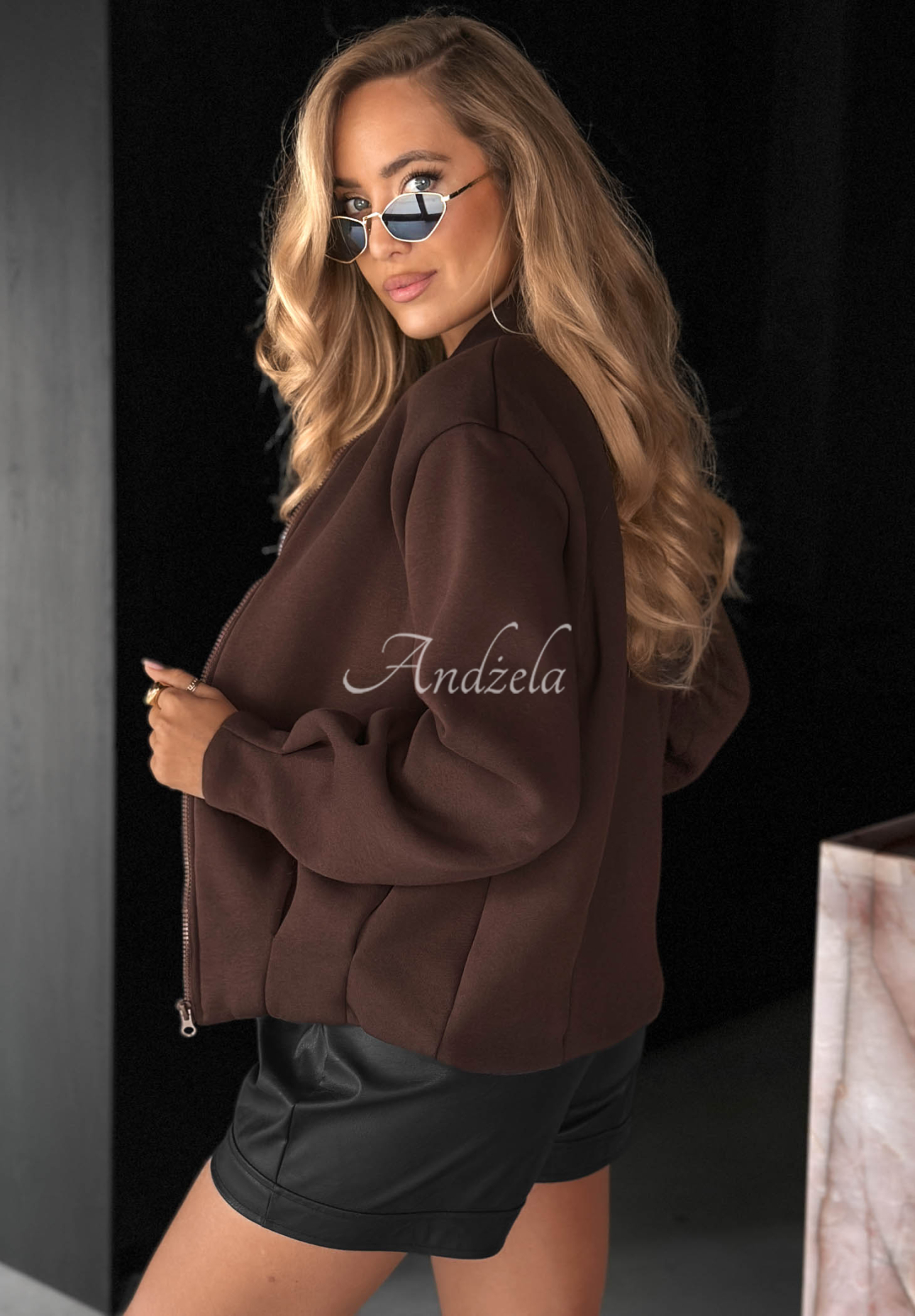 Baumwoll-Sweatshirt mit Ziernähten Soft Chapter Schokoladenbraun