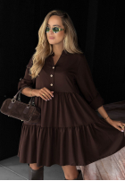 Kleid oversize z falbanka Modern Charm Beige