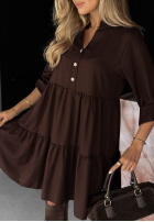Kleid oversize z falbanka Modern Charm Beige