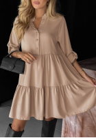 Kleid oversize z falbanka Modern Charm Beige
