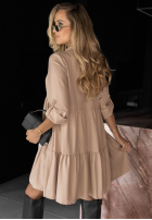 Kleid oversize z falbanka Modern Charm Beige
