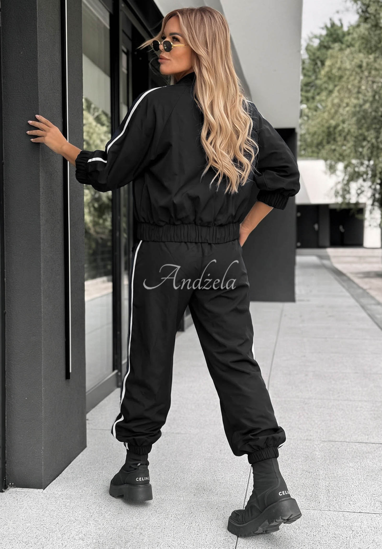 Set Jacke und Hose mit Streifen aus Baumwolle Unbelievable Schwarz