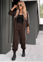 Sweat Set Sweatshirt i Hose z lampasem Unbelievable Schokoladenbraun