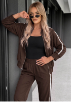 Sweat Set Sweatshirt i Hose z lampasem Unbelievable Schokoladenbraun