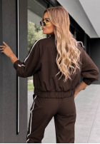 Sweat Set Sweatshirt i Hose z lampasem Unbelievable Schokoladenbraun