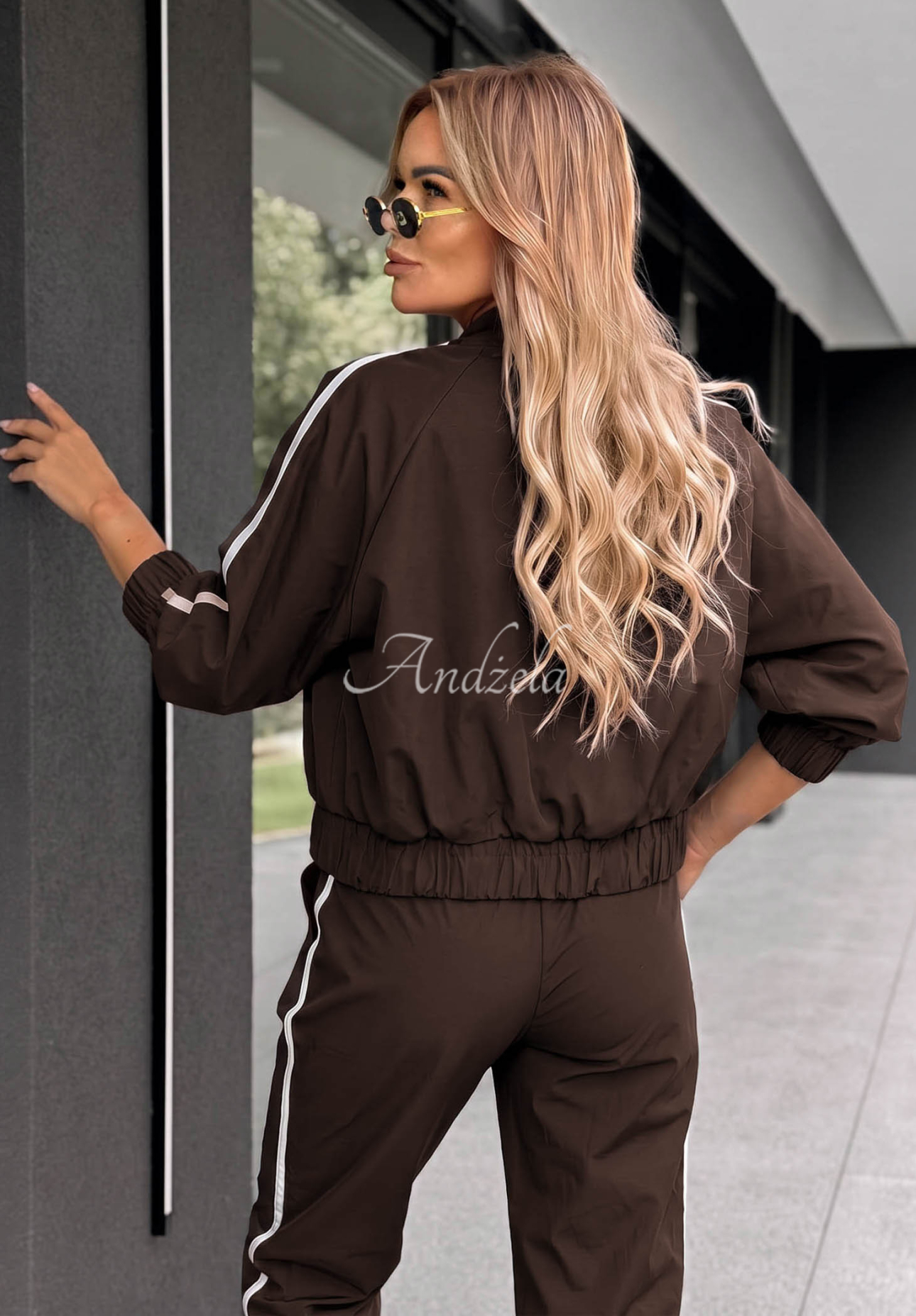 Set Jacke und Hose mit Streifen aus Baumwolle Unbelievable Schokoladenbraun
