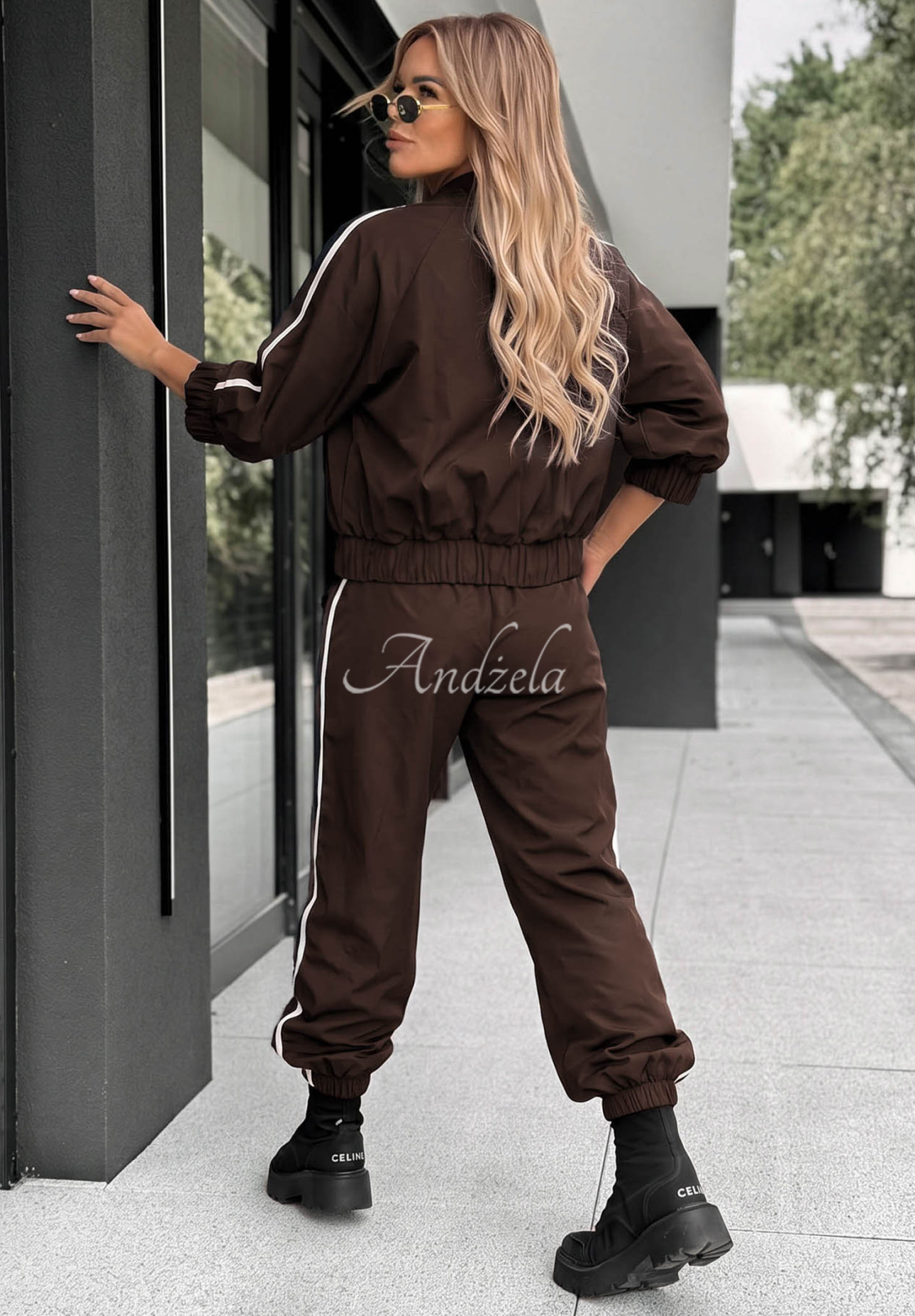 Set Jacke und Hose mit Streifen aus Baumwolle Unbelievable Schokoladenbraun