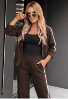 Sweat Set Sweatshirt i Hose z lampasem Unbelievable Schokoladenbraun