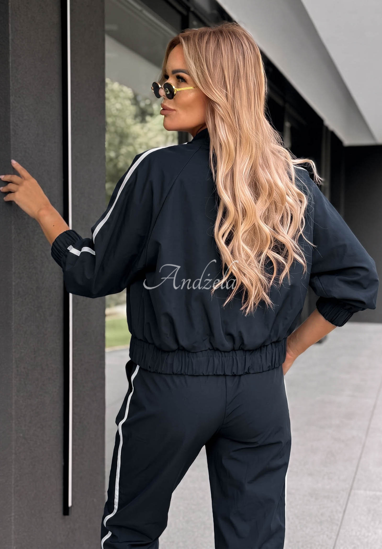 Set Jacke und Hose mit Streifen aus Baumwolle Unbelievable Dunkelblau