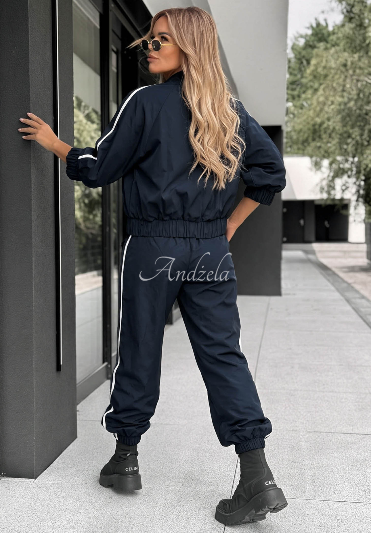 Set Jacke und Hose mit Streifen aus Baumwolle Unbelievable Dunkelblau