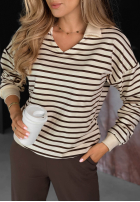Sweat Set Sweatshirt i Hose w pas Hello Weekend Beige-Schokoladenbraun