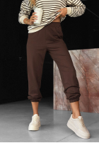 Sweat Set Sweatshirt i Hose w pas Hello Weekend Beige-Schokoladenbraun