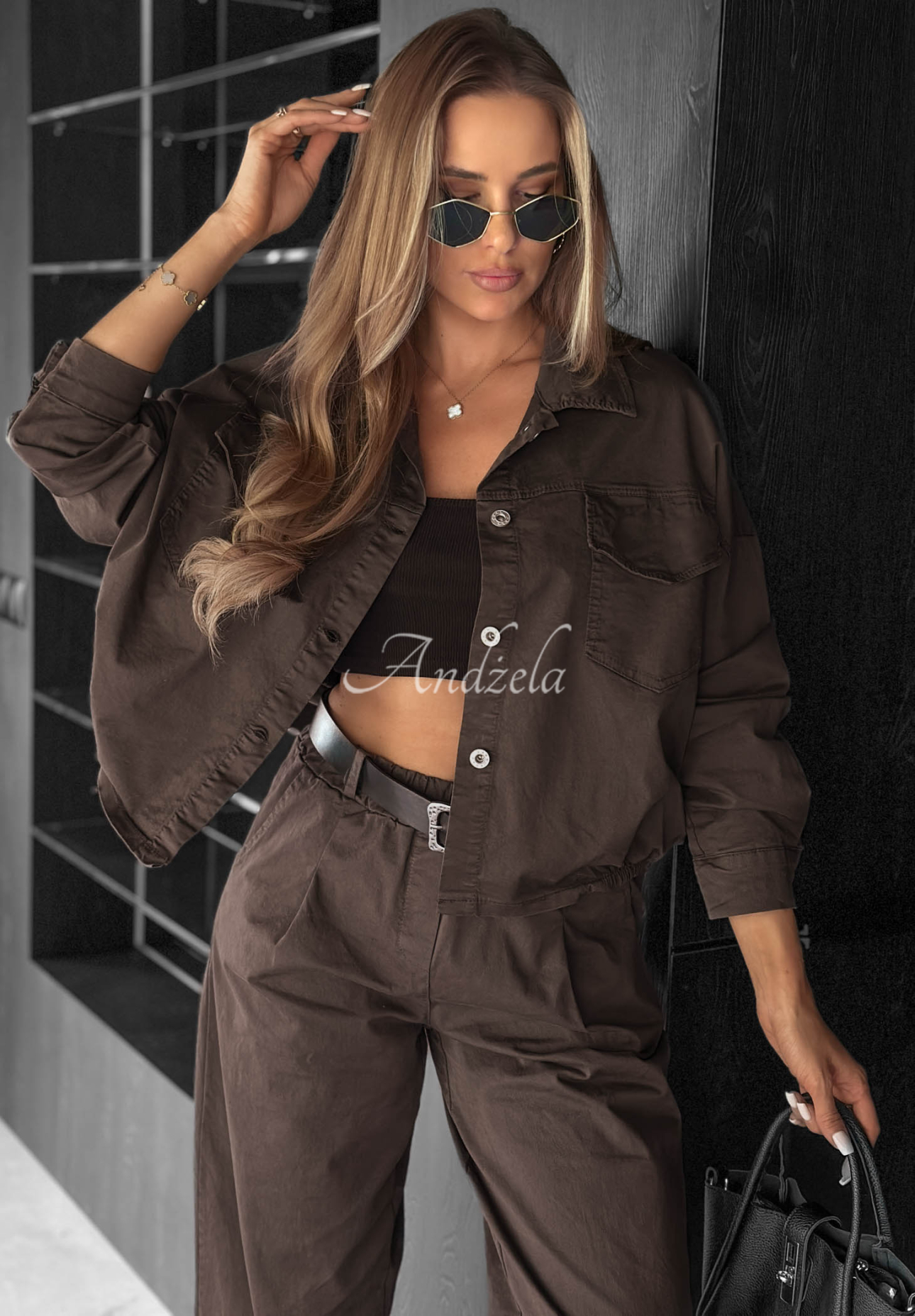 Bomberjacke aus Baumwolle mit Taschen Dream Away Schokoladenbraun