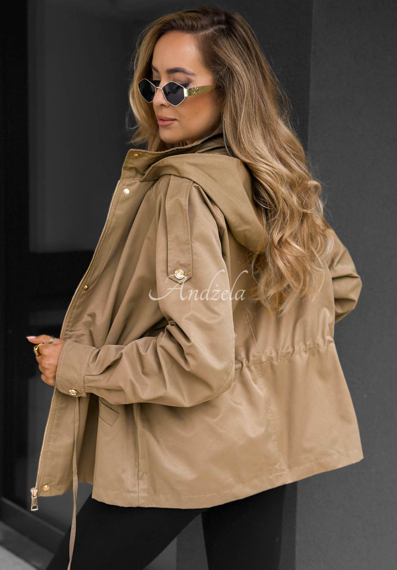Leichte Parka-Jacke mit Kapuze Street Glow Beige