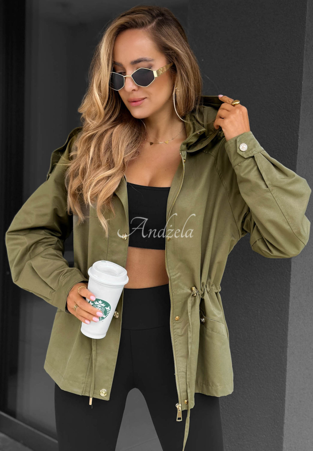 Leichte Parka-Jacke mit Kapuze Street Glow Khaki