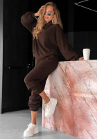 Sztruksowy Set Sweatshirt i Hose Quiet Confidence Schokoladenbraun