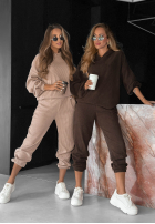 Sztruksowy Set Sweatshirt i Hose Quiet Confidence Schokoladenbraun