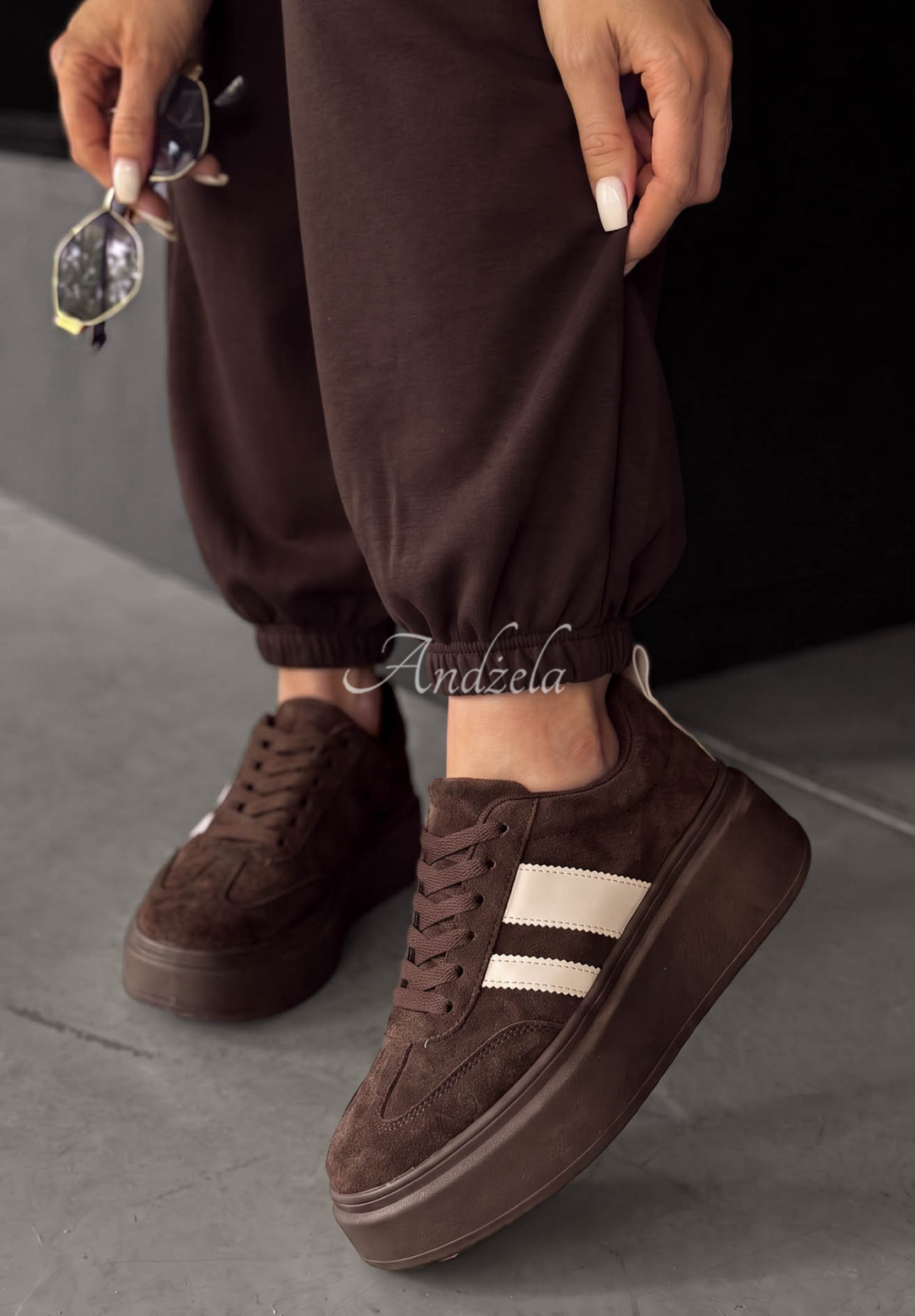 Wildleder Sneakers Start With Forever Schokoladenbraun