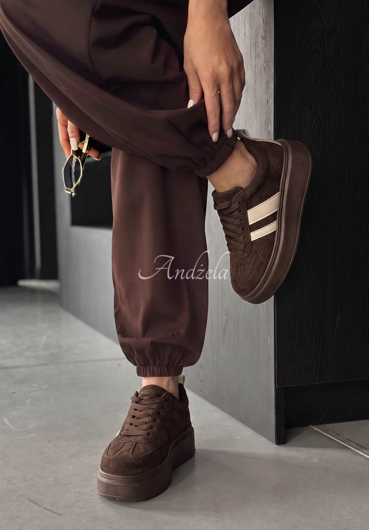 Wildleder Sneakers Start With Forever Schokoladenbraun