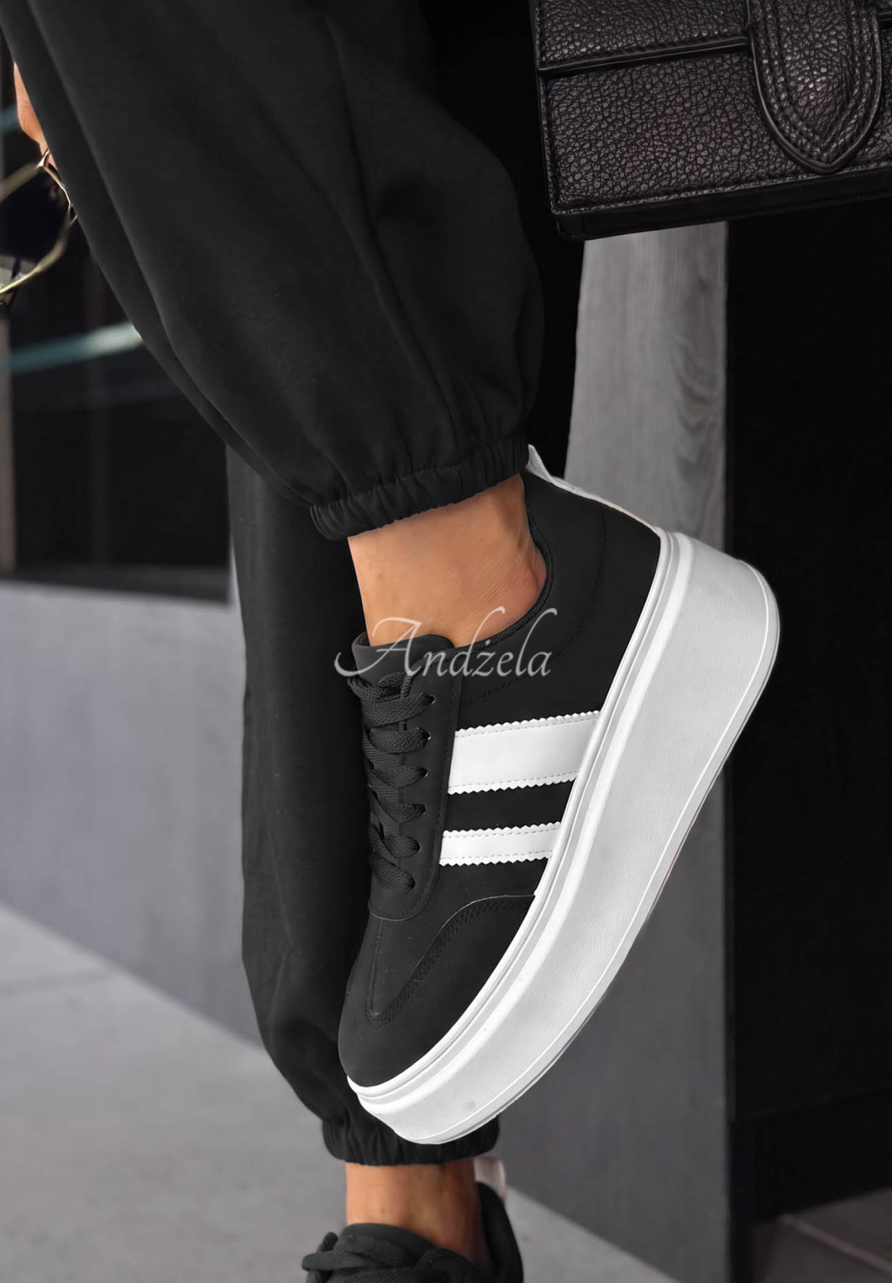 Wildleder Sneakers Start With Forever Schwarz