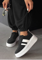 Wildleder Sneakers Start With Forever Schwarz