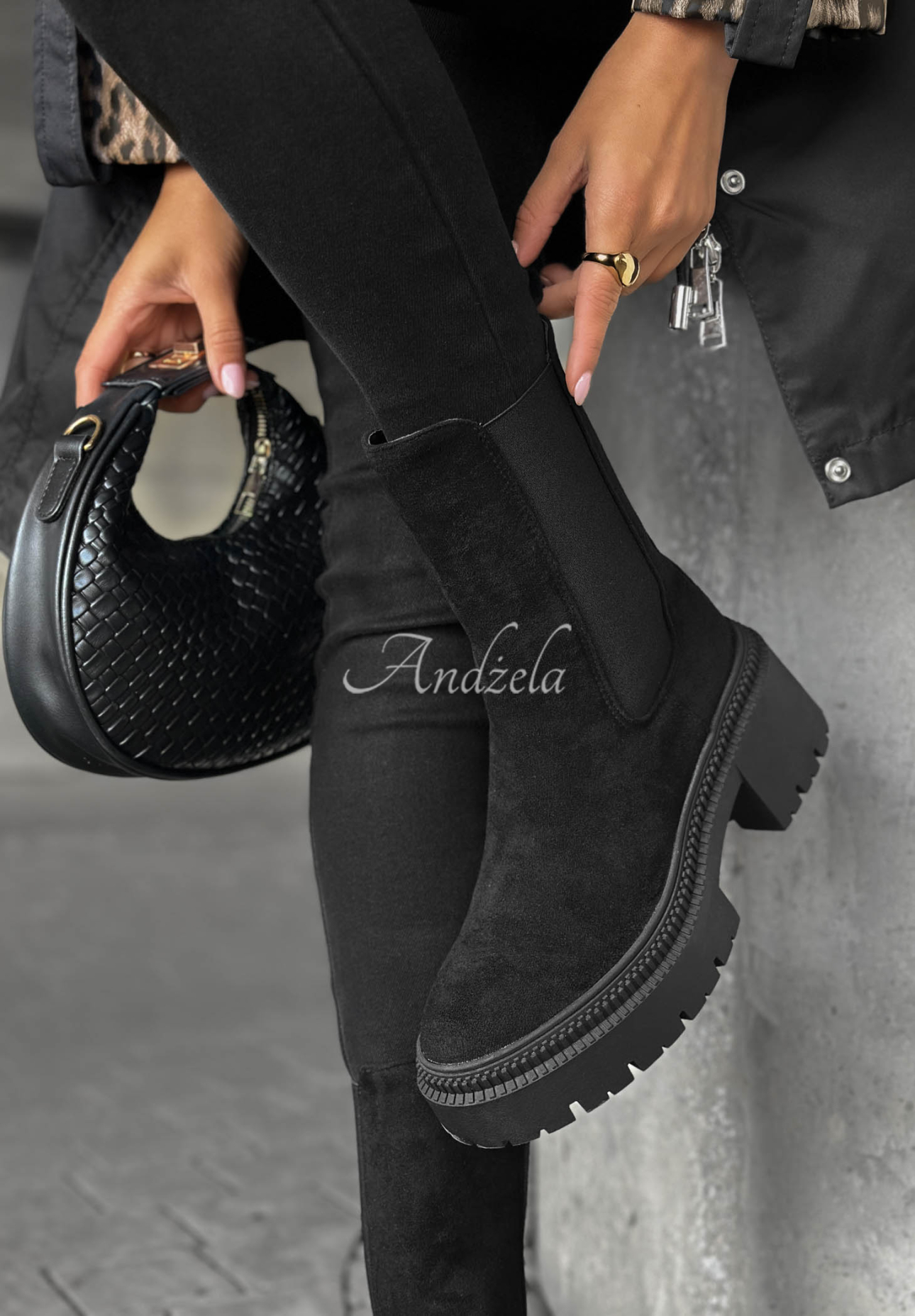 Stiefeletten aus Wildlederimitat Maple Trail Schwarz
