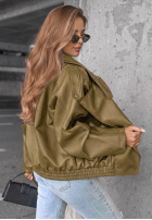Skórzana  Jacke ze ściągaczem Amber Mood Olivgrün
