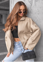 Skórzana  Jacke ze ściągaczem Amber Mood Olivgrün