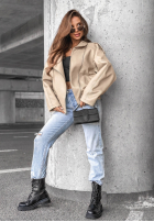 Skórzana  Jacke ze ściągaczem Amber Mood Olivgrün