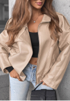 Skórzana  Jacke ze ściągaczem Amber Mood Olivgrün