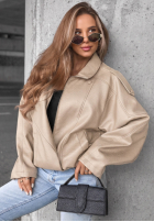Skórzana  Jacke ze ściągaczem Amber Mood Olivgrün