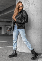 Skórzana  Jacke ze ściągaczem Amber Mood Olivgrün