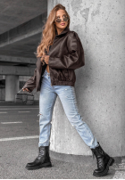 Skórzana  Jacke ze ściągaczem Amber Mood Olivgrün