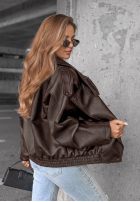 Skórzana  Jacke ze ściągaczem Amber Mood Olivgrün
