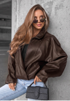 Skórzana  Jacke ze ściągaczem Amber Mood Olivgrün