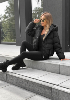 Puchowa pikowana Jacke z kapturem North Meadow Schwarz