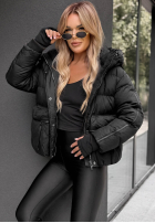 Puchowa pikowana Jacke z kapturem North Meadow Schwarz