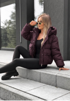 Puchowa pikowana Jacke z kapturem North Meadow Schwarz