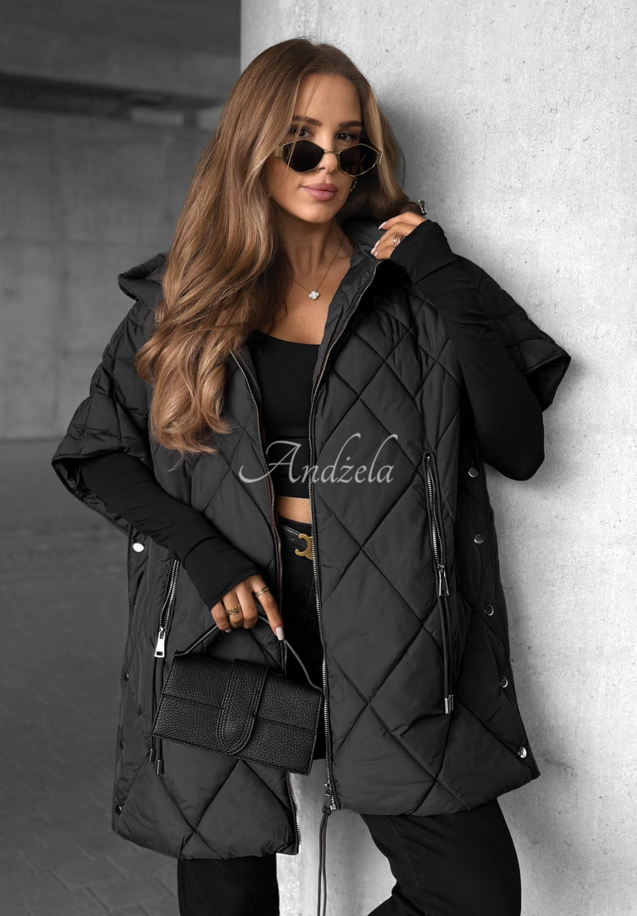 Oversize-Steppweste Daily Comfort Schwarz