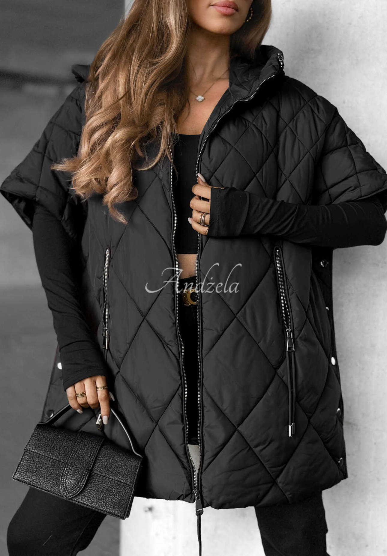 Oversize-Steppweste Daily Comfort Schwarz