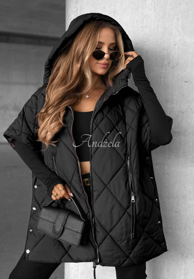 Oversize-Steppweste Daily Comfort Schwarz