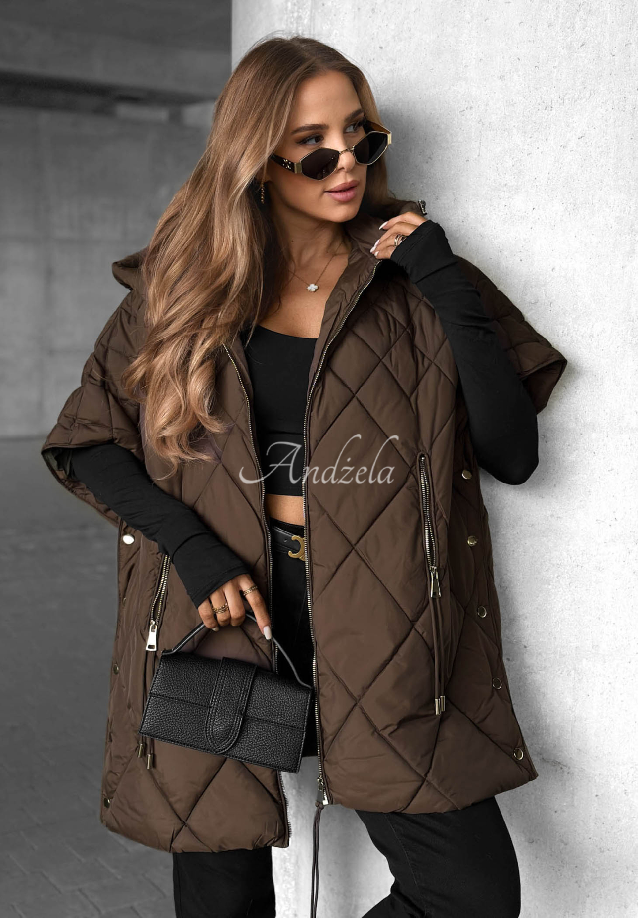 Oversize-Steppweste Daily Comfort Schokoladenbraun