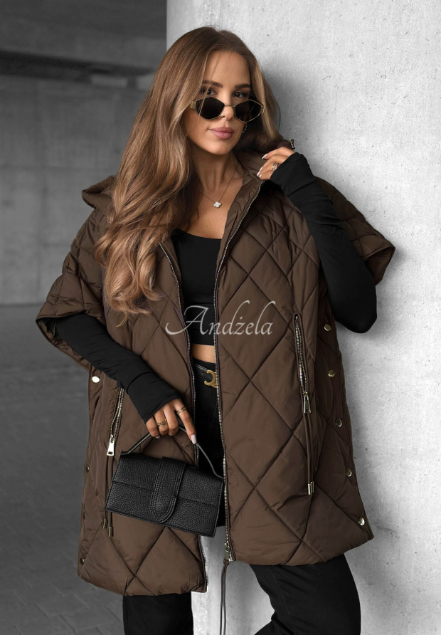 Oversize-Steppweste Daily Comfort Schokoladenbraun