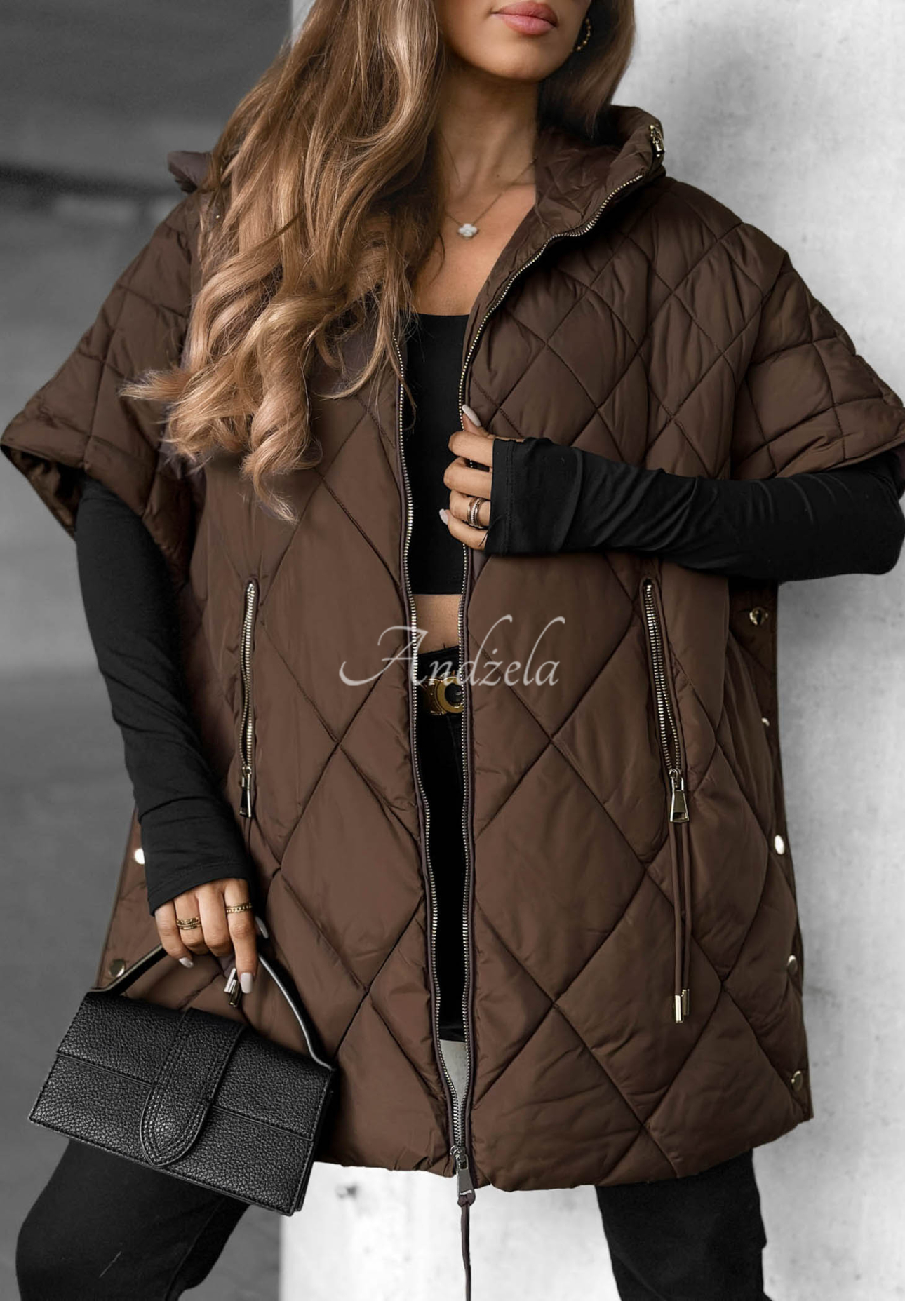 Oversize-Steppweste Daily Comfort Schokoladenbraun