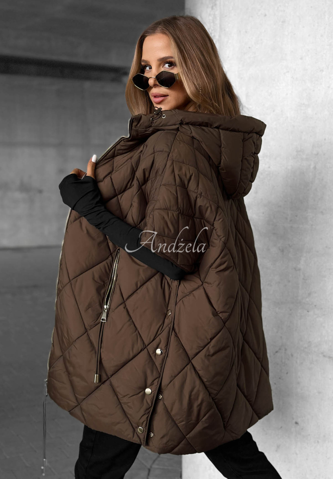 Oversize-Steppweste Daily Comfort Schokoladenbraun