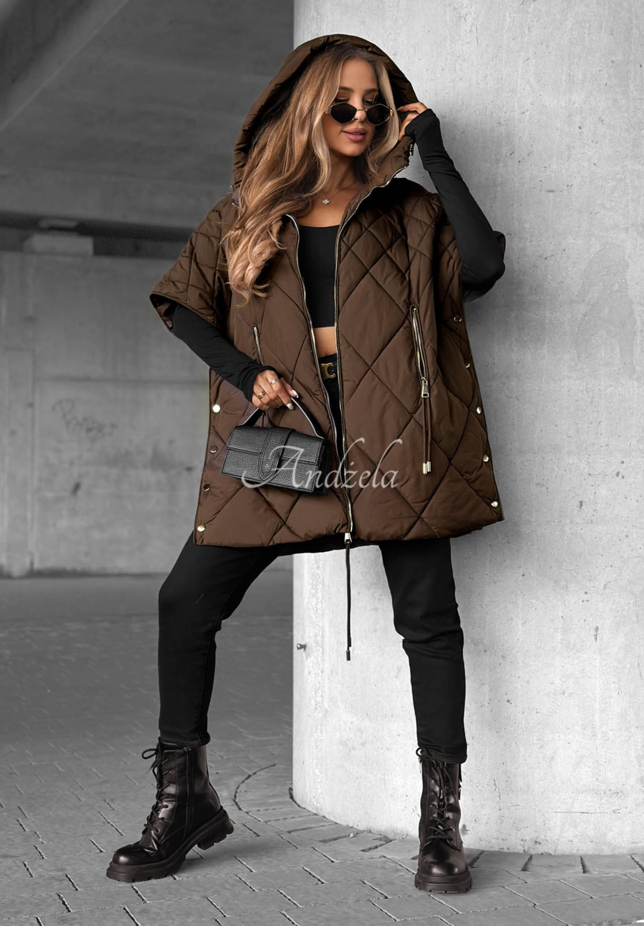 Oversize-Steppweste Daily Comfort Schokoladenbraun