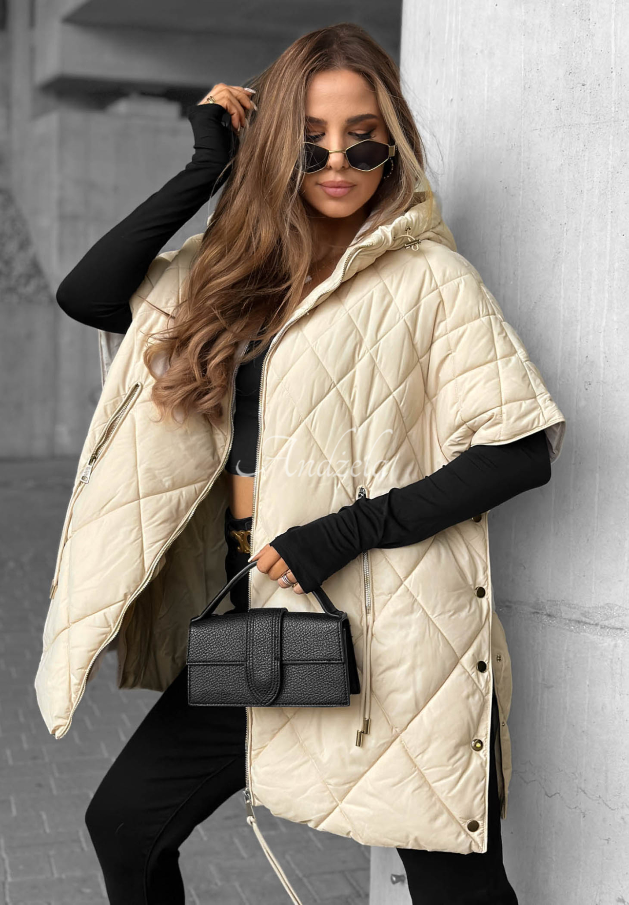 Oversize-Steppweste Daily Comfort Hell Beige